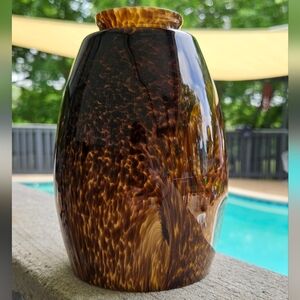 Vintage Pendant Light Replacement Glass Amber Swirl Cheetah Tiger Eye